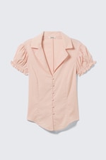 Striped Peachy Pink - Fitted Short-Sleeved Resort Shirt - 4