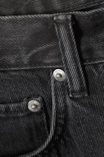 Tuned Black - Astro Mid Rise Loose Baggy Denim Shorts - 1