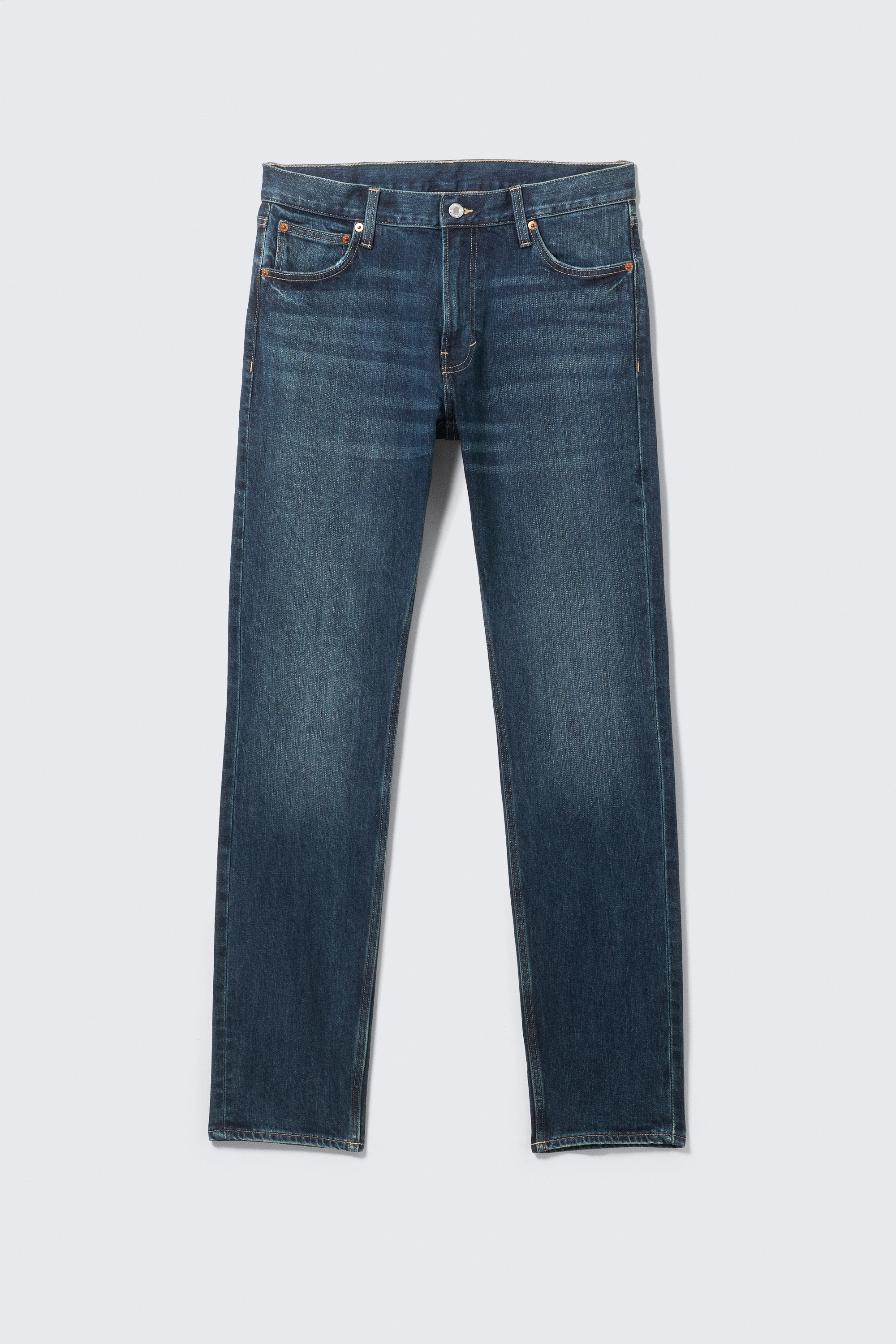 Orion középmagas derekú, slim fit, egyenes szárú farmer - Tengerkék - Sötétkék