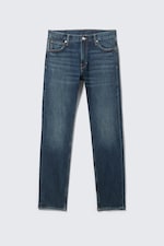 Deep Sea Blue - Dark Blue - Orion Mid Rise Slim Fit Straight Leg Jeans - 5