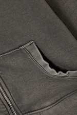 Washed Dark Grey - Fitted Funnel-Neck Zip Sweatshirt - 5