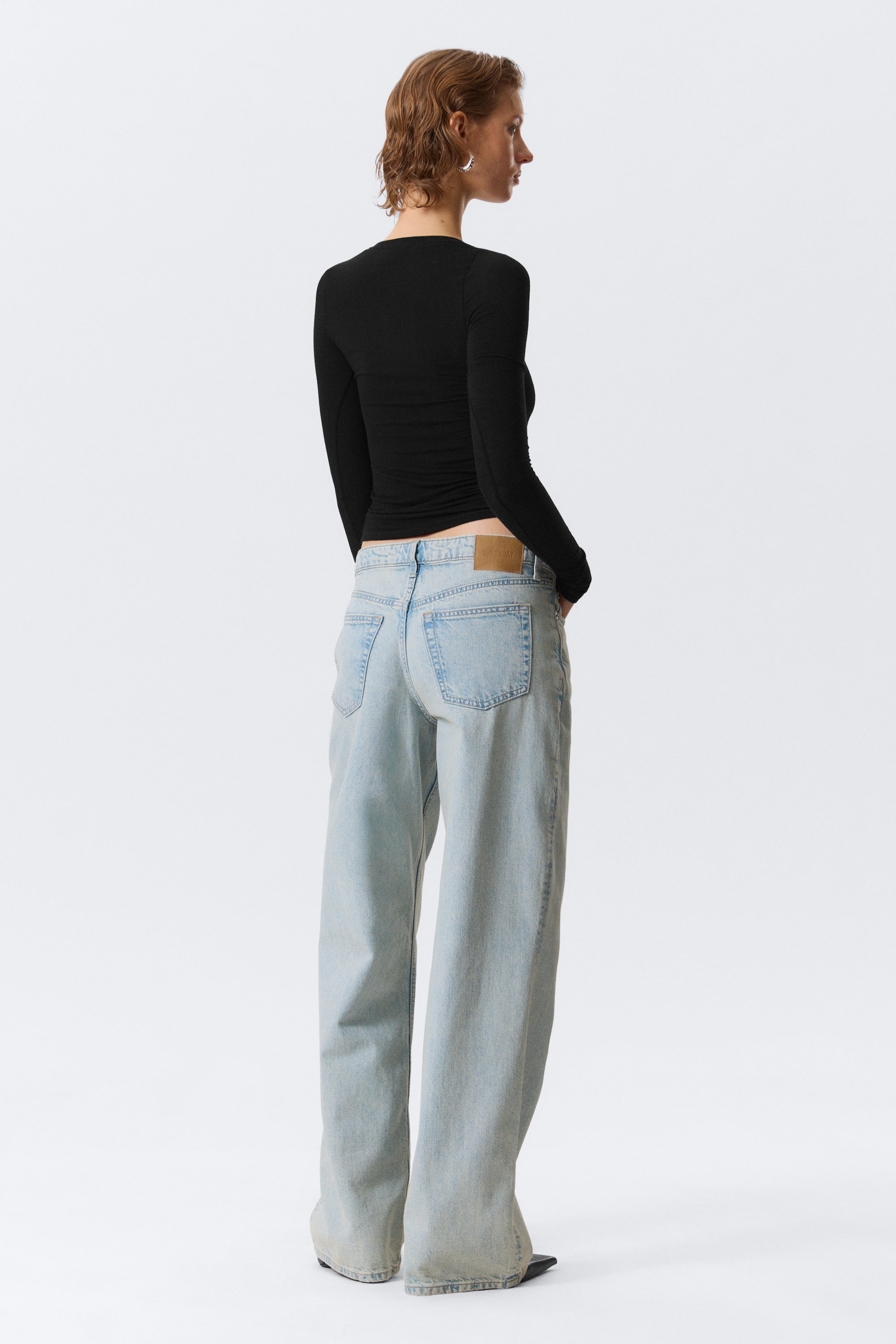 Snow Blue - Hellblau - Ample Low Waist Loose Wide Leg Jeans - 4