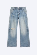 Faded Blue - Bleu moyen - JEAN WAVE TAILLE BASSE COUPE LOOSE - 5