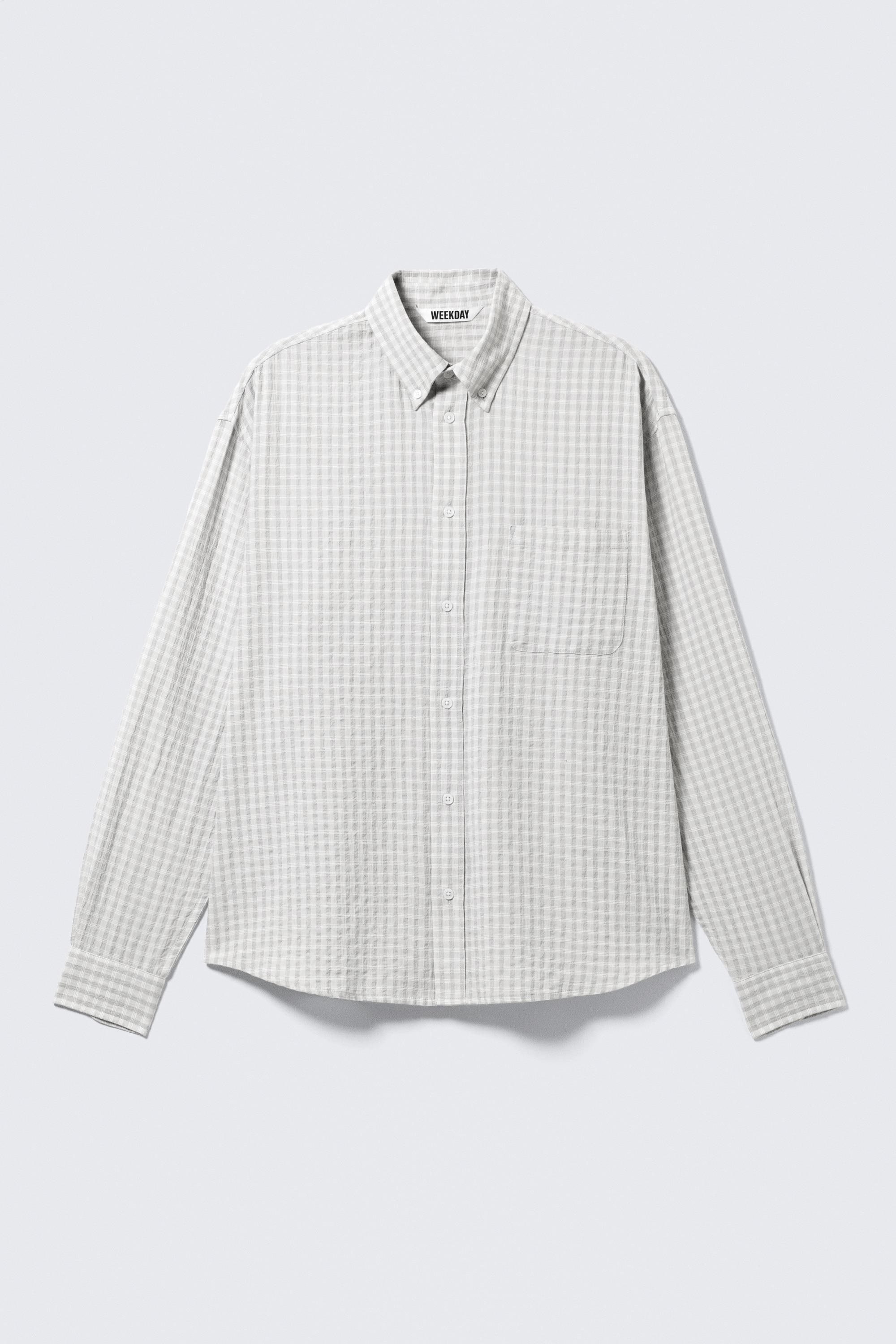 Luźna koszula z guzikami - Checked Grey/Kraciasty Ciemnobrązowy