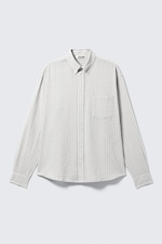 Checked Grey - Loose Structured Button-Down Shirt - 4