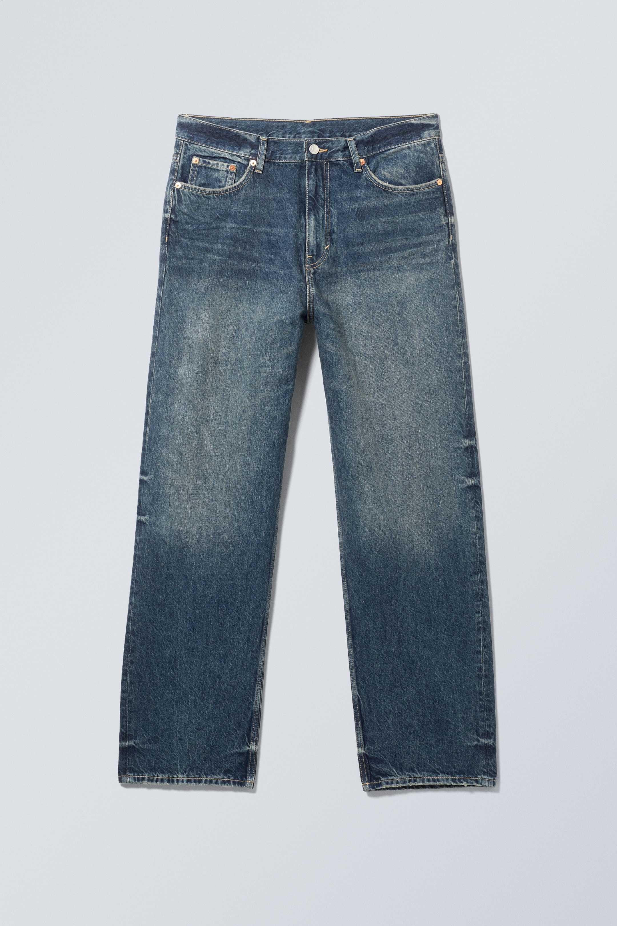 Grotere afbeelding bekijken: Galaxy Loose Straight Leg Jeans - Moss Blue - HEREN | H&M BE 11