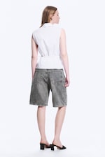 White - Sleeveless Cotton Wrap Top - 3