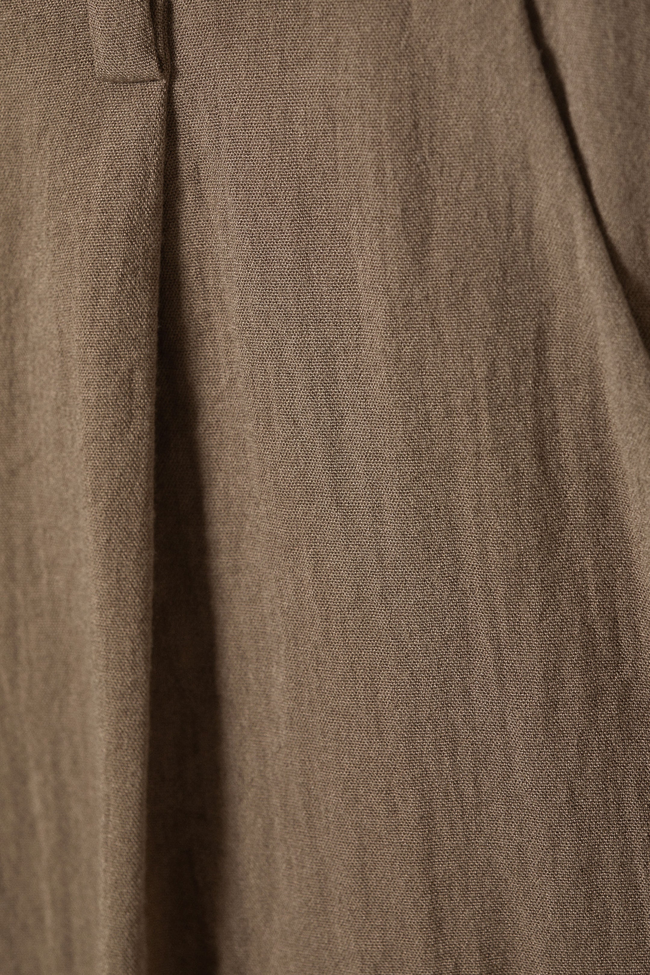 Beige - Low Rise Wide Leg Crinkled Trousers - 4