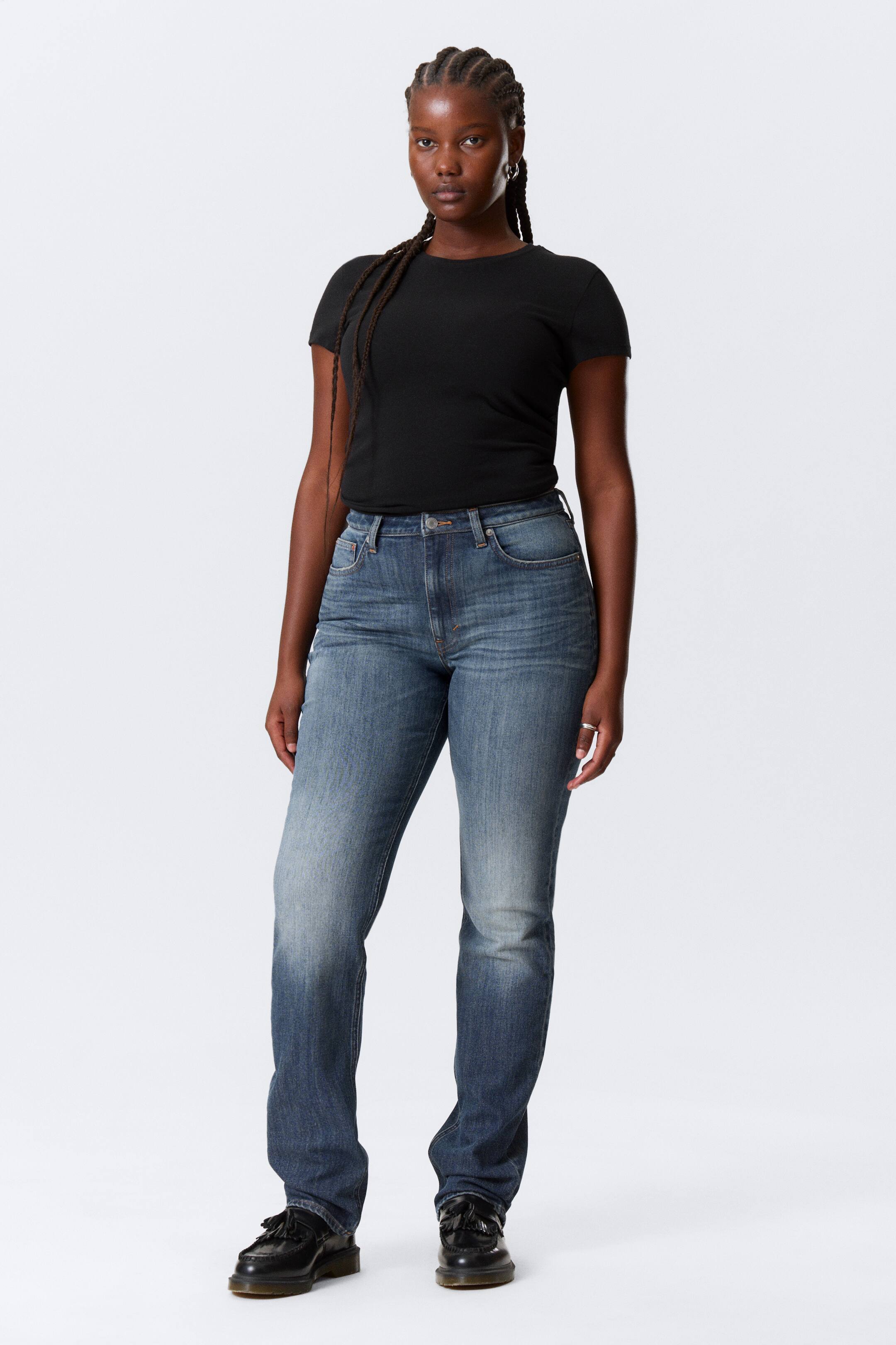 Grotere afbeelding bekijken: Vega Curve High Waisted Slim Leg Jeans - Blue Hymn - Medium Blue - DAMES | H&M BE 1