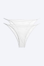 White - 2-pack Lace Tanga Briefs - 3
