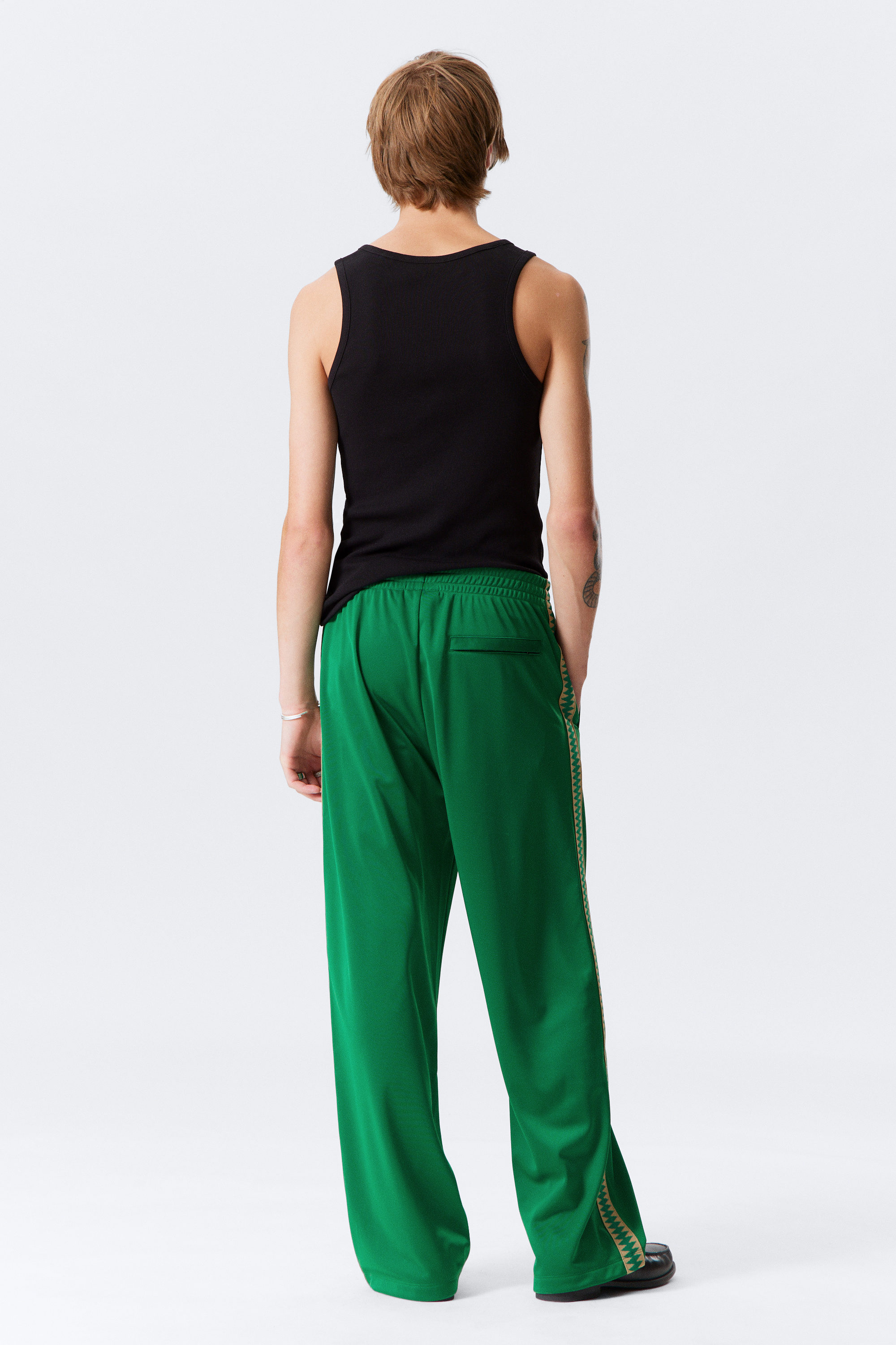Green - Relaxed Contrast Stripe Trackpants - 3