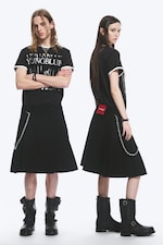 Black - Yungblud Mid Rise Denim Kilt - 1