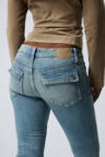 Turquoise Dust - Mittelblau - Flame Low Rise Slim Flared Leg Twist Jeans - 3