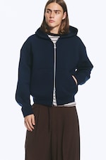 Mörkblå - Simon Scuba Hoodie med dragkedja - 0
