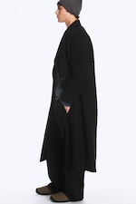 Schwarz - Zweireihiger Oversize-Mantel aus Wollmischung - 2