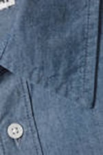 Blue - Oversized Long-Sleeved Denim Shirt - 5