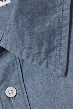 Blauw - Oversized denim overhemd met lange mouwen - 1