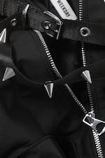Black - Studded Shoulder Bag - 2
