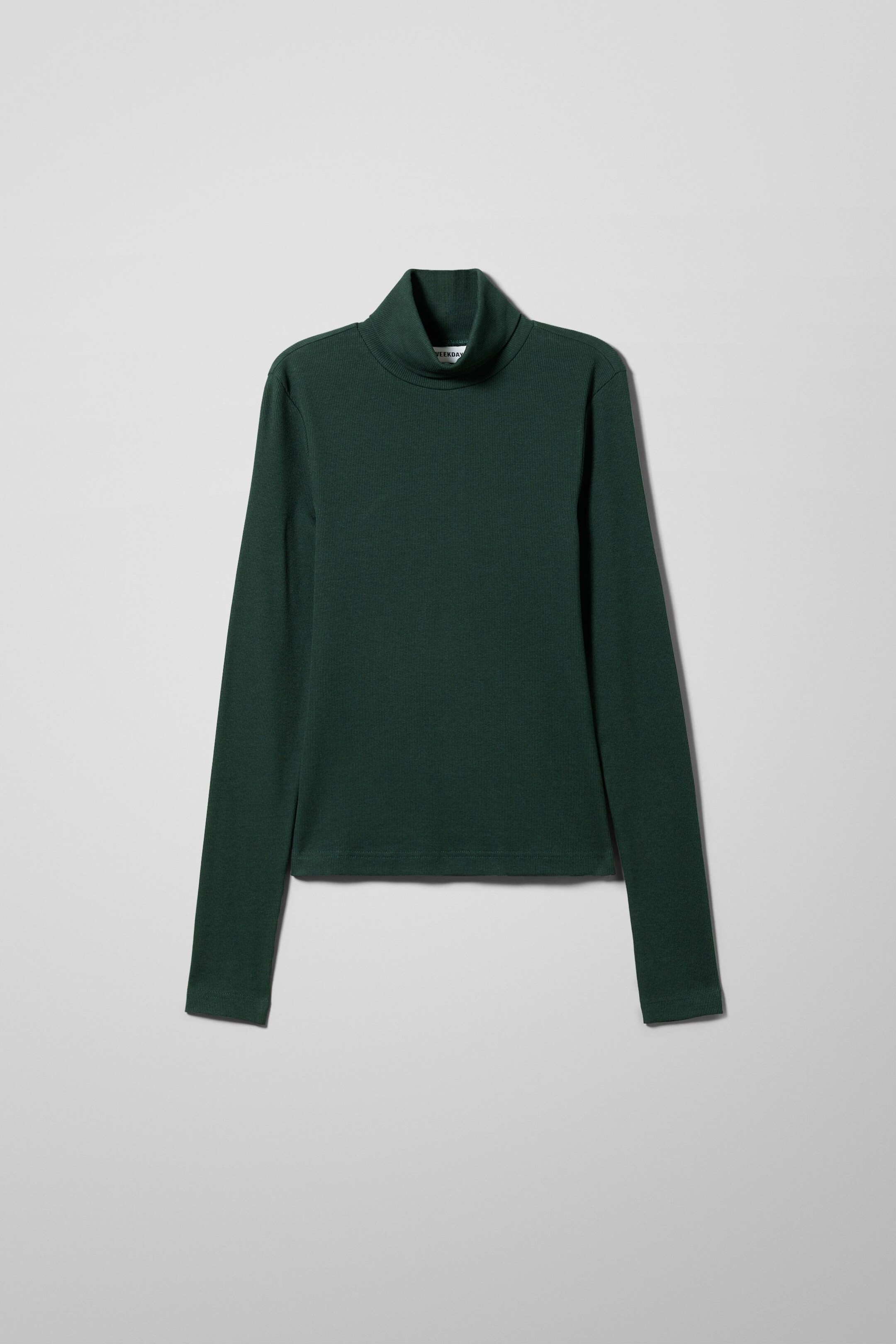 Green - Gerippter Rollkragenpullover Verena - 0