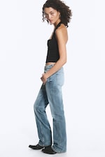 Kimberley Blue - Mellanblå - Tension Mid Waist Slim Bootcut Jeans - 3