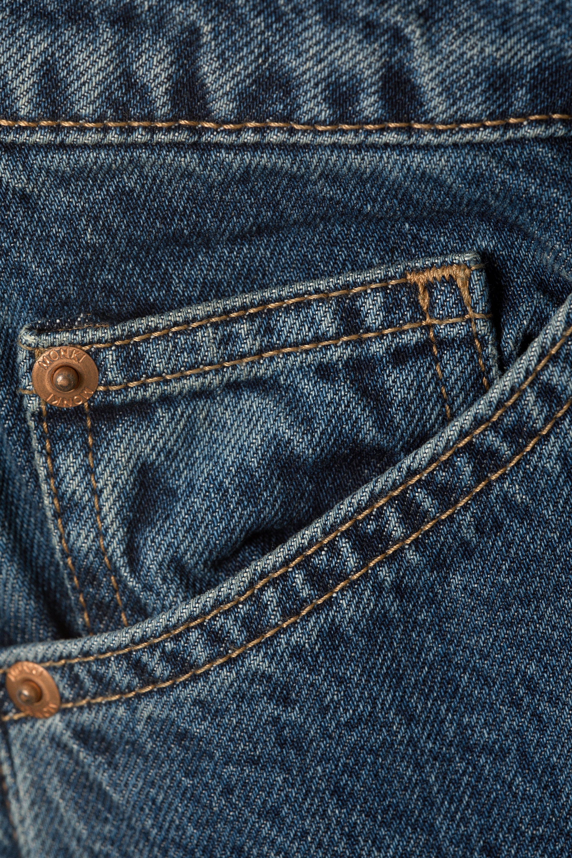 Blue Anthem - Medium Blue - High Waisted Curved-Yoke Barrel Jeans - 6