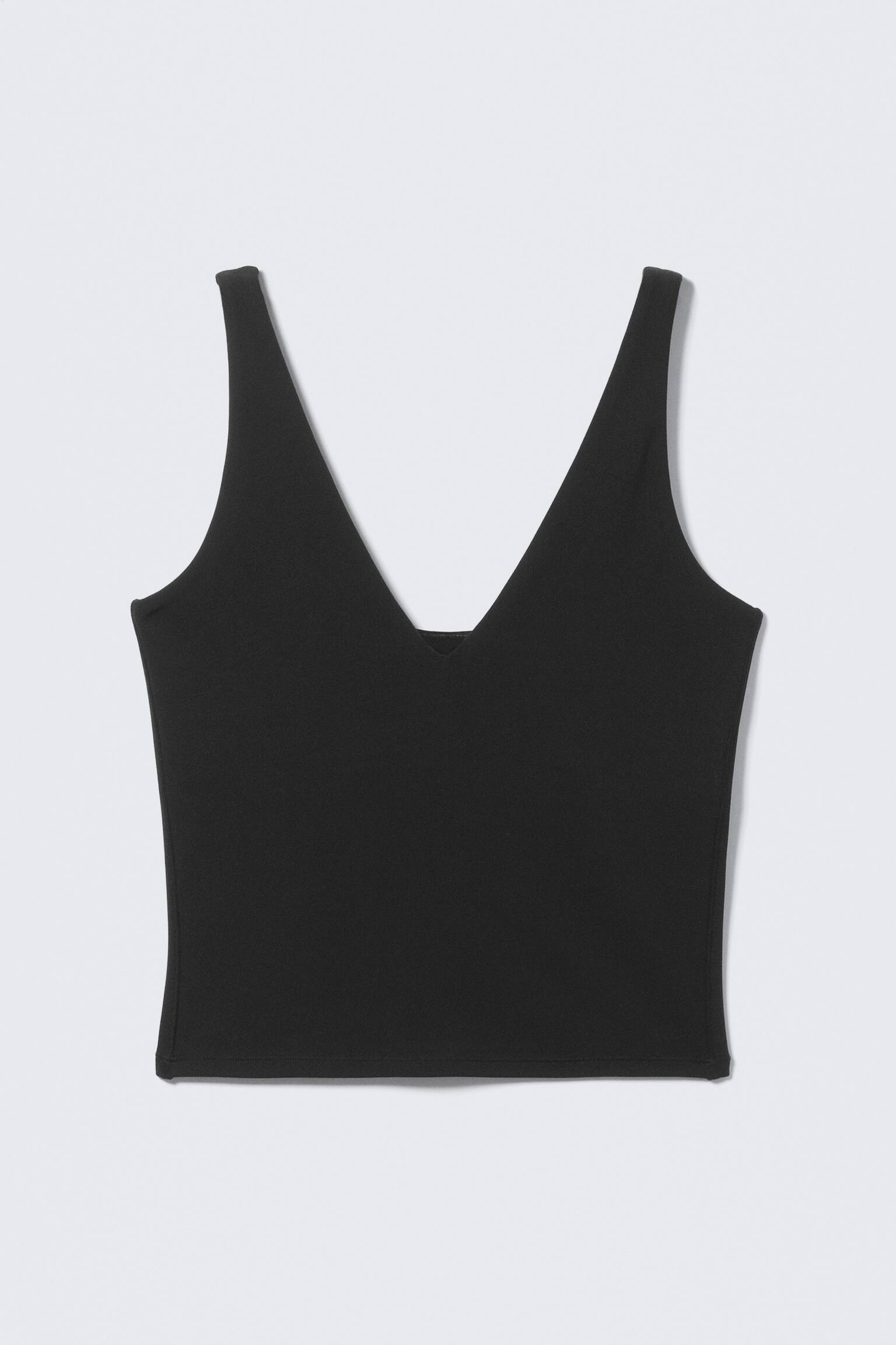 Top desportivo cropped plunge - Preto/Branco/Cinzento - 2