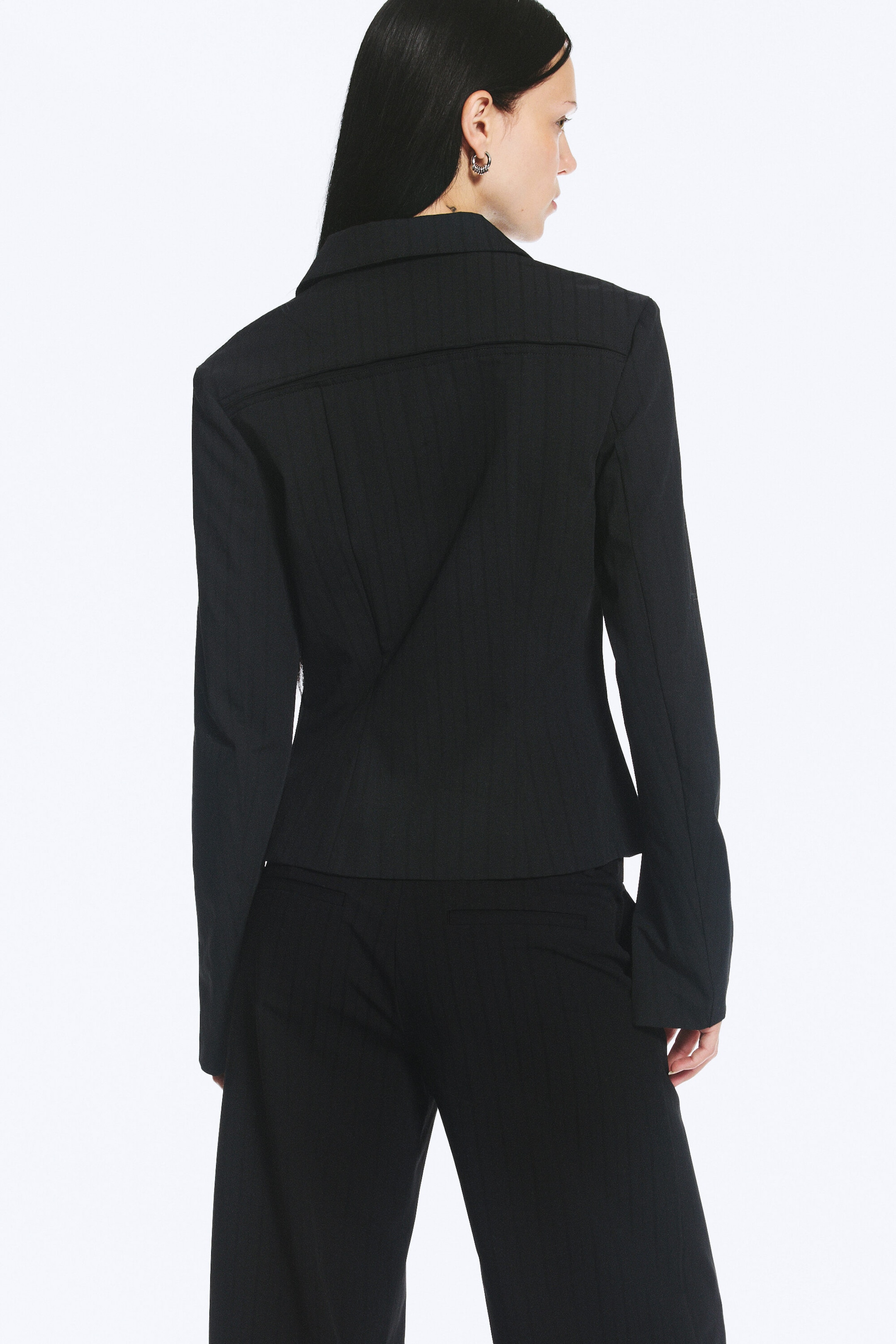 Black - Slim fit A-line Longsleeve - 2