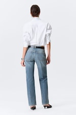 Mid Blue - Medium Blue - Origin Mid Rise Regular Straight Leg Jeans - 5