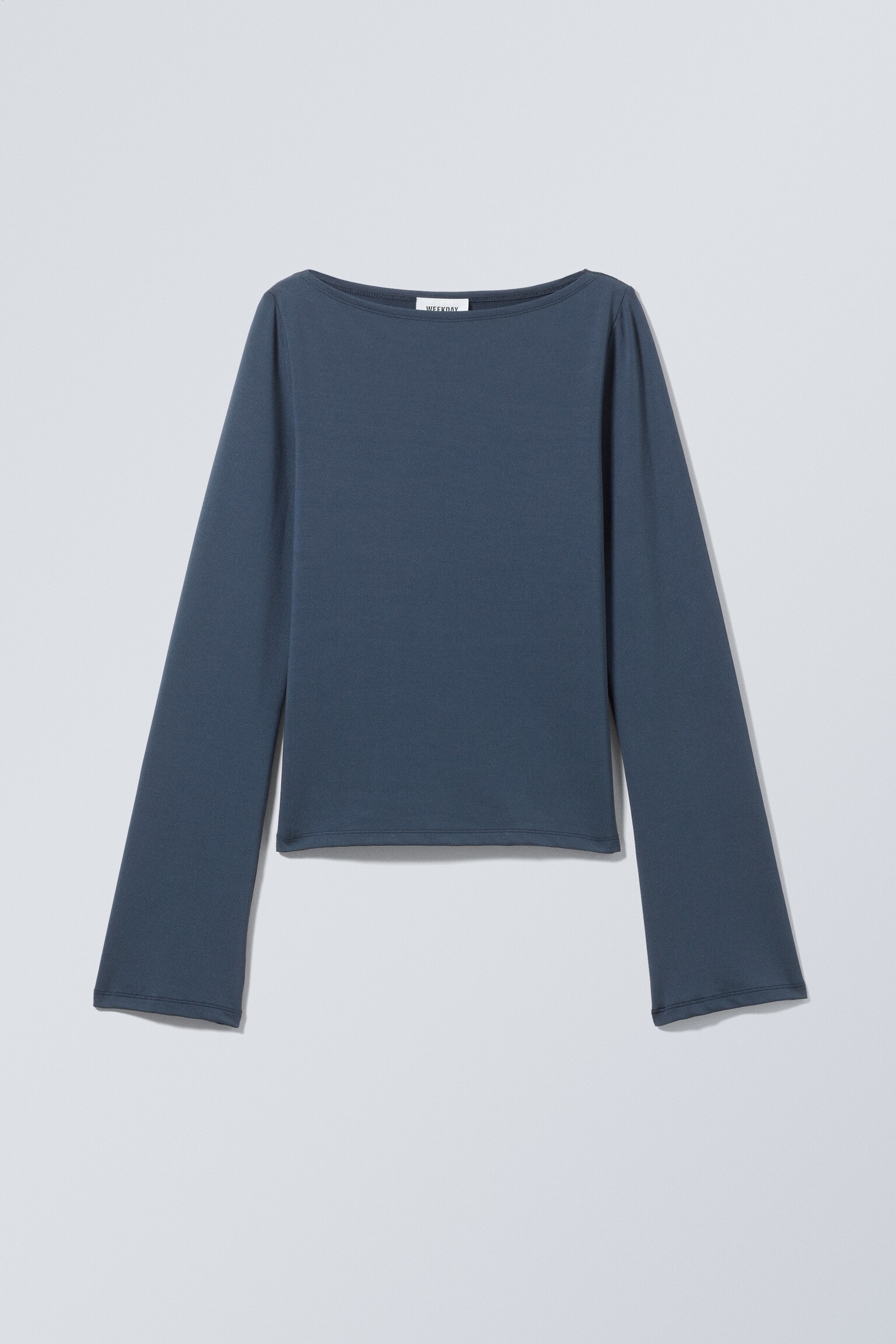 Annie Long-Sleeved Boat-Neck Top - Dark Blue/Dark Mole