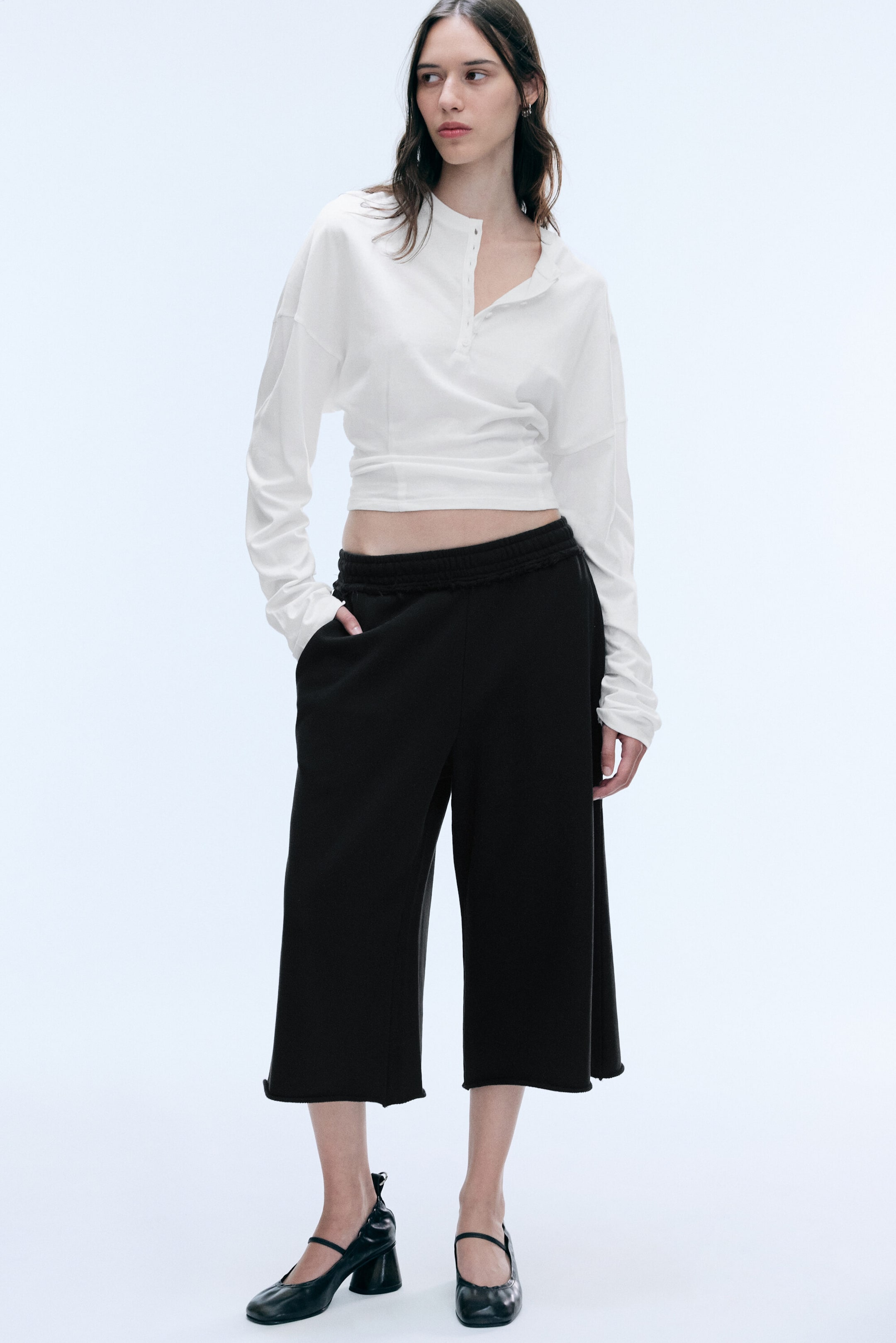 Black - Terry 7/8th trousers - 2