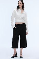 Black - Terry 7/8th trousers - 1