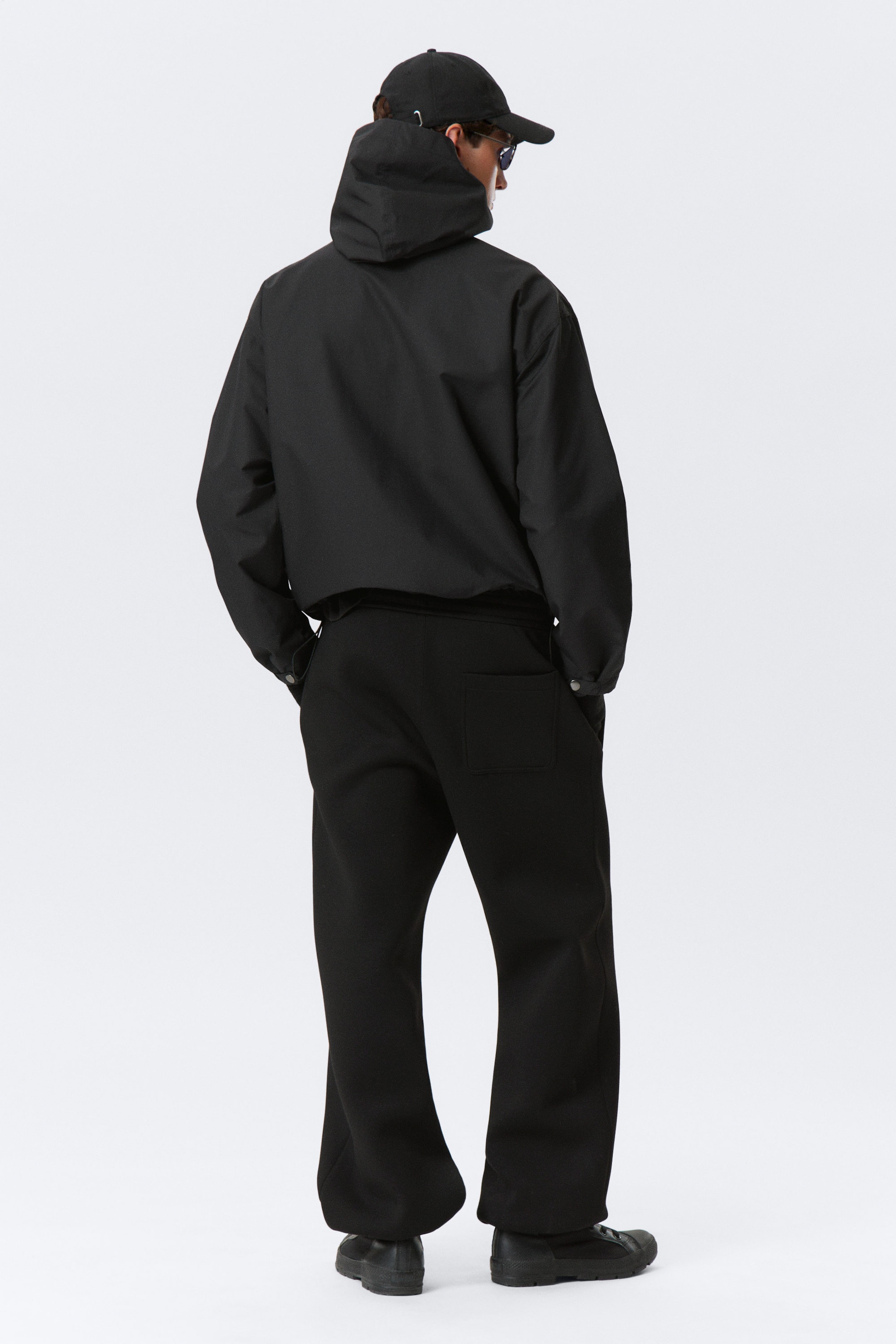 Black - Relaxed Fit Hooded Jacket - 3