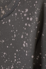 Black - Acid Spray - Cropped geribbeld katoenen T-shirt met print - 1