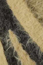Black & cream - Cora Hairy V-neck Sweater - 1