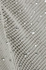 Grey - Net Rhinestone Long Sleeve Top - 2