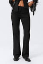 Black - Flared Suiting Trousers - 1