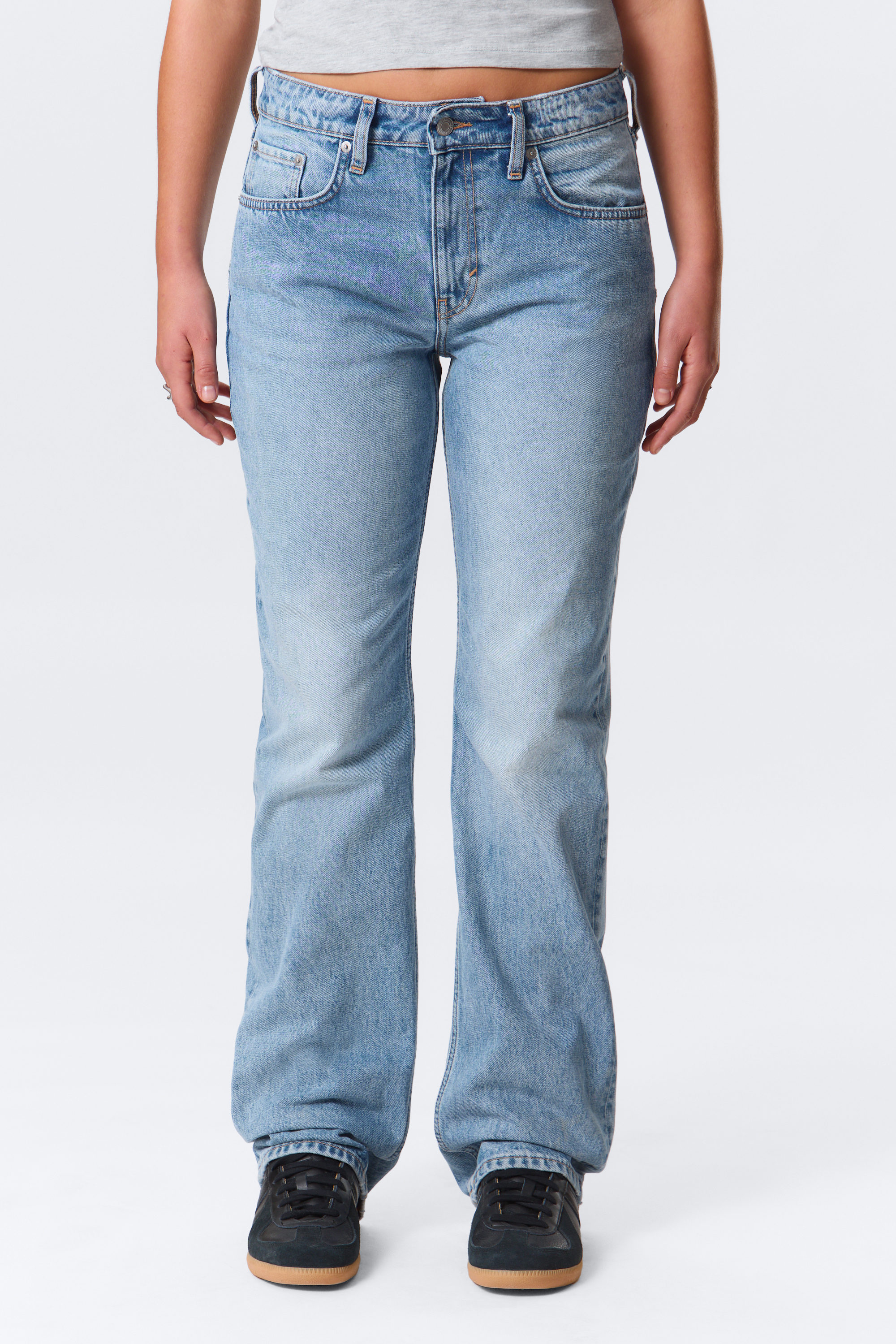 Eighteen Blau - Mittelblau - Pin Mid Waist Regular Straight Leg Jeans - 2
