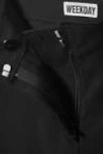 Black - Cut-Off Waistband Frayed Suiting Trousers - 1