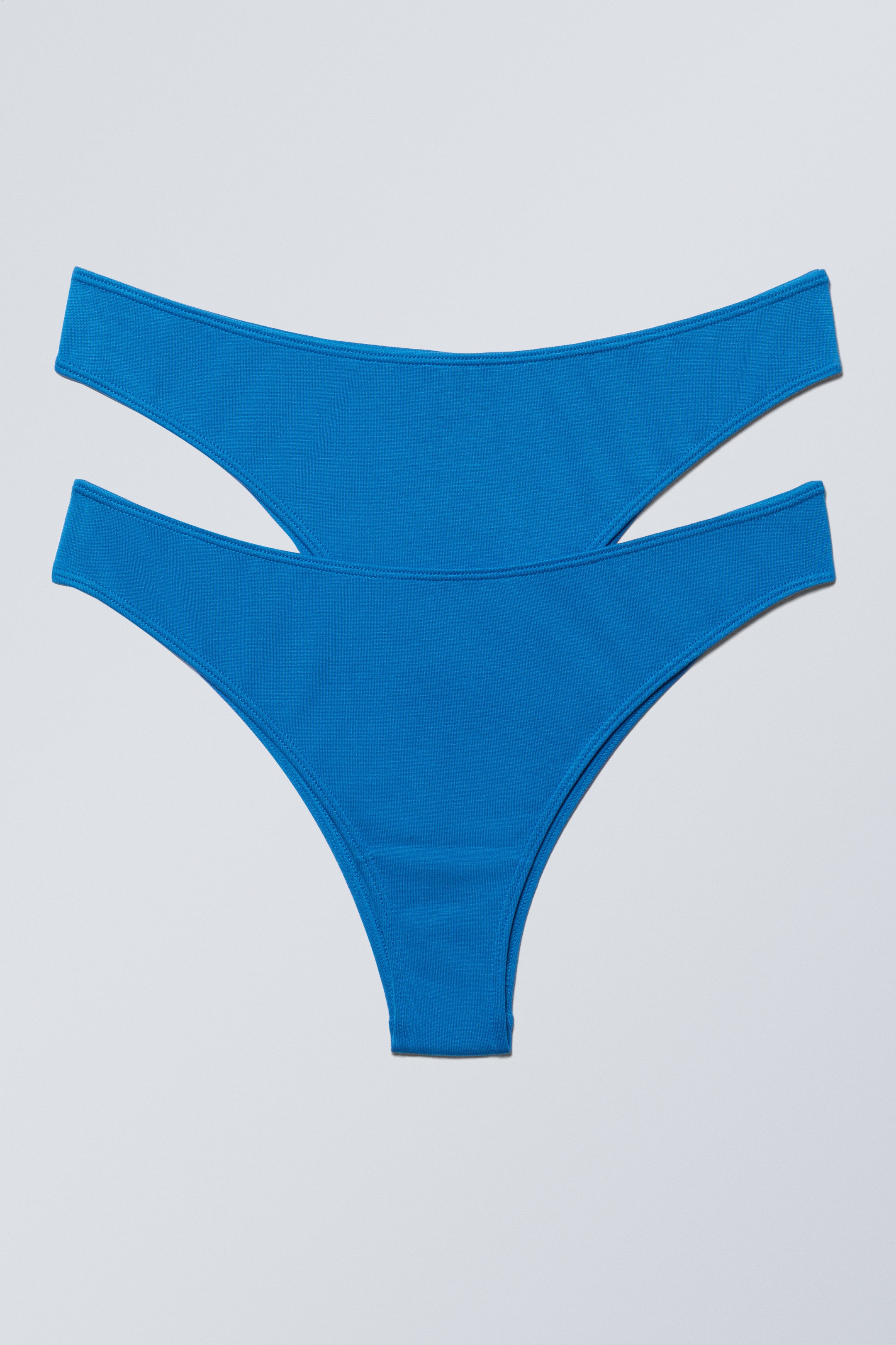 Helderblauw - Set van 2 cheeky Braziliaanse slips van modal - 0
