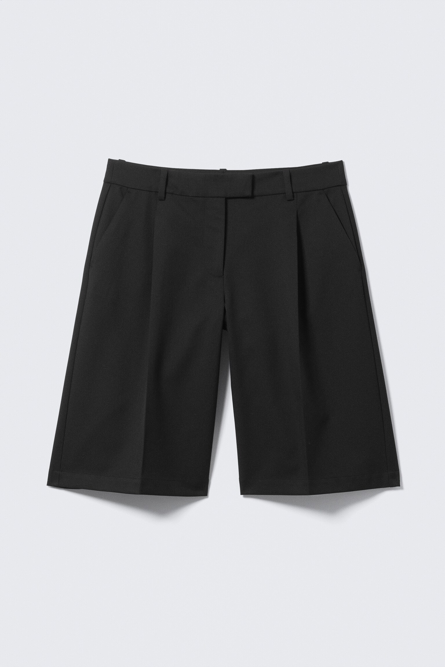 Knee-length Suiting Shorts - Sort/Ternet Mørkebrun - 2