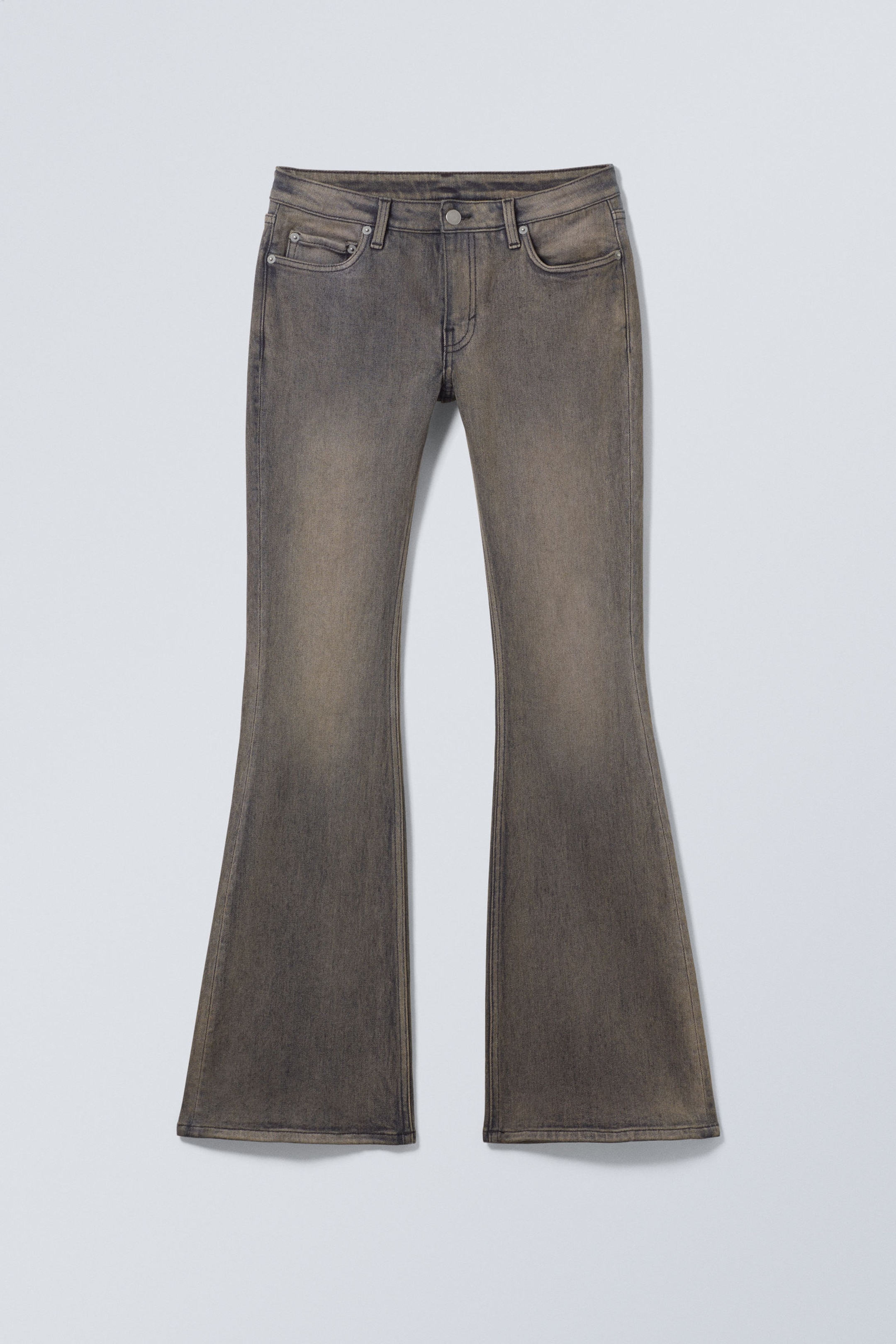Blue Clay - Grey - Flame Low Rise Slim Flared Leg Jeans - 5