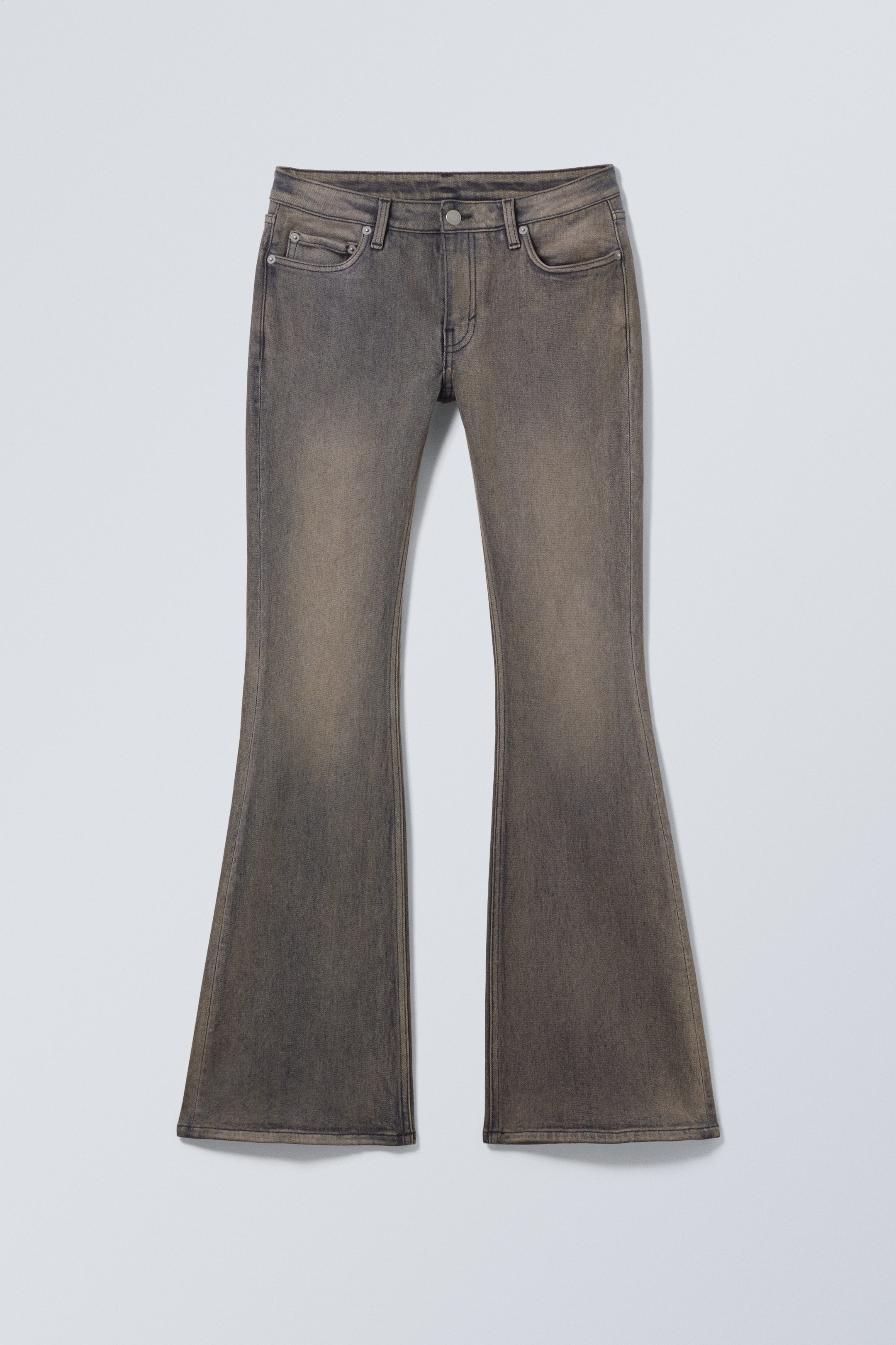 Blue Clay - Grey - Flame Low Rise Slim Flared Jeans - 1