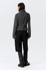 Dark Grey Melange - Slim Long-Sleeved Zip Shirt - 3