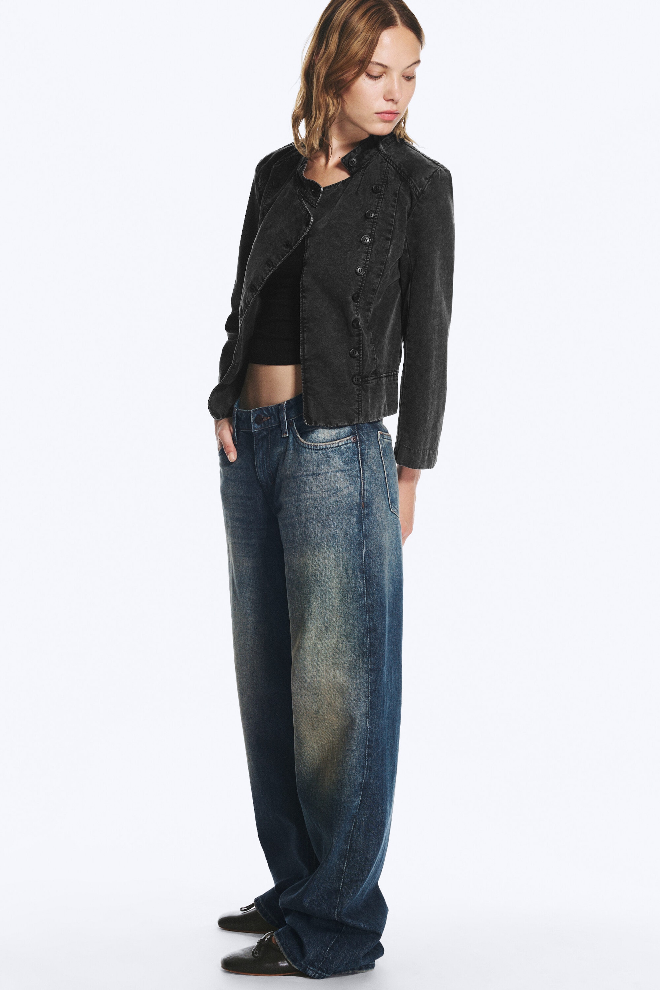 Baltic Blue - Dark Blue - Ample Low Rise Loose Wide Jeans - 2