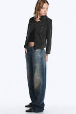 Baltic Blue - Dark Blue - Ample Low Rise Loose Wide Jeans - 2