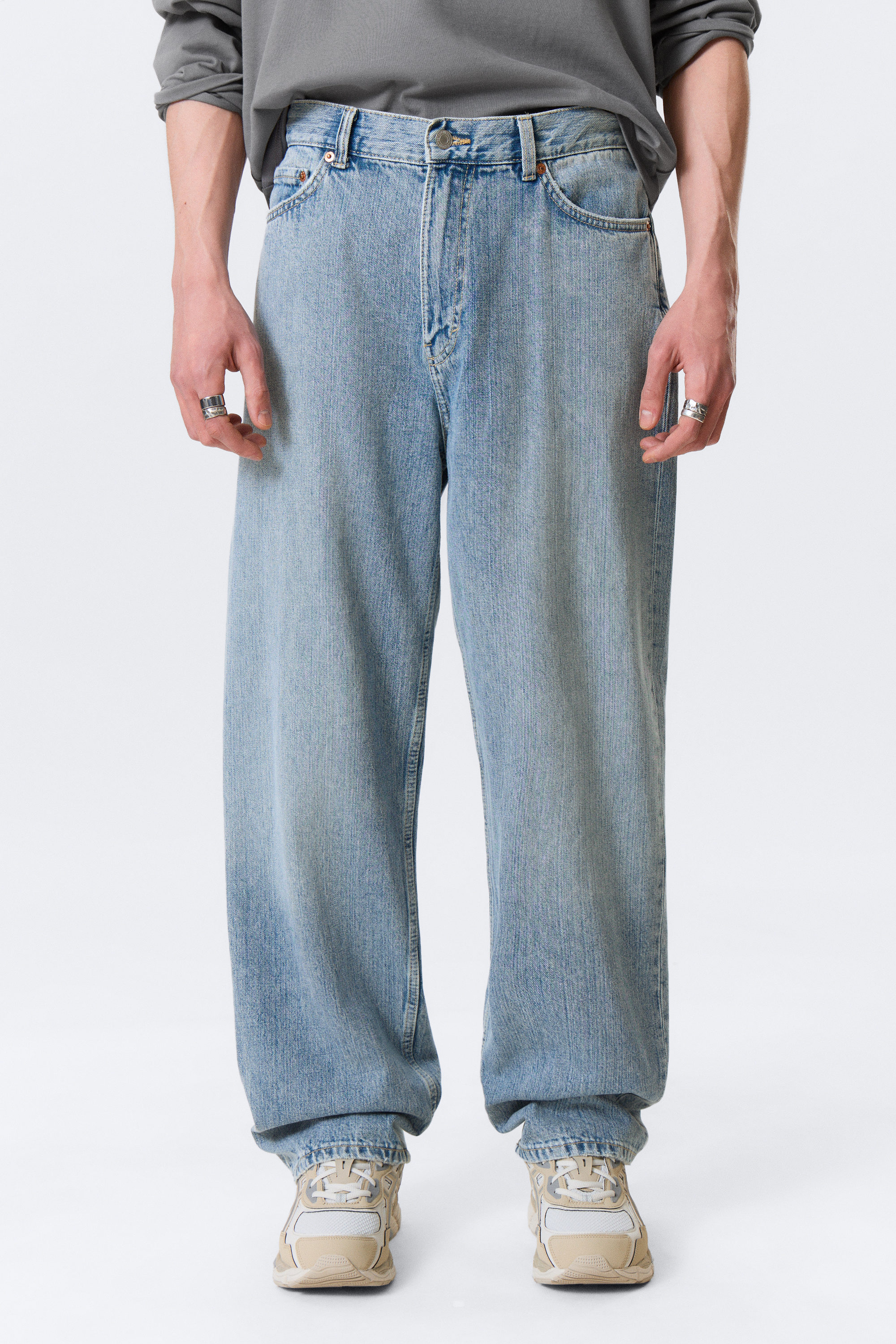 Blue Fade - Medium Blue - Galaxy Loose Straight Leg Jeans - 2