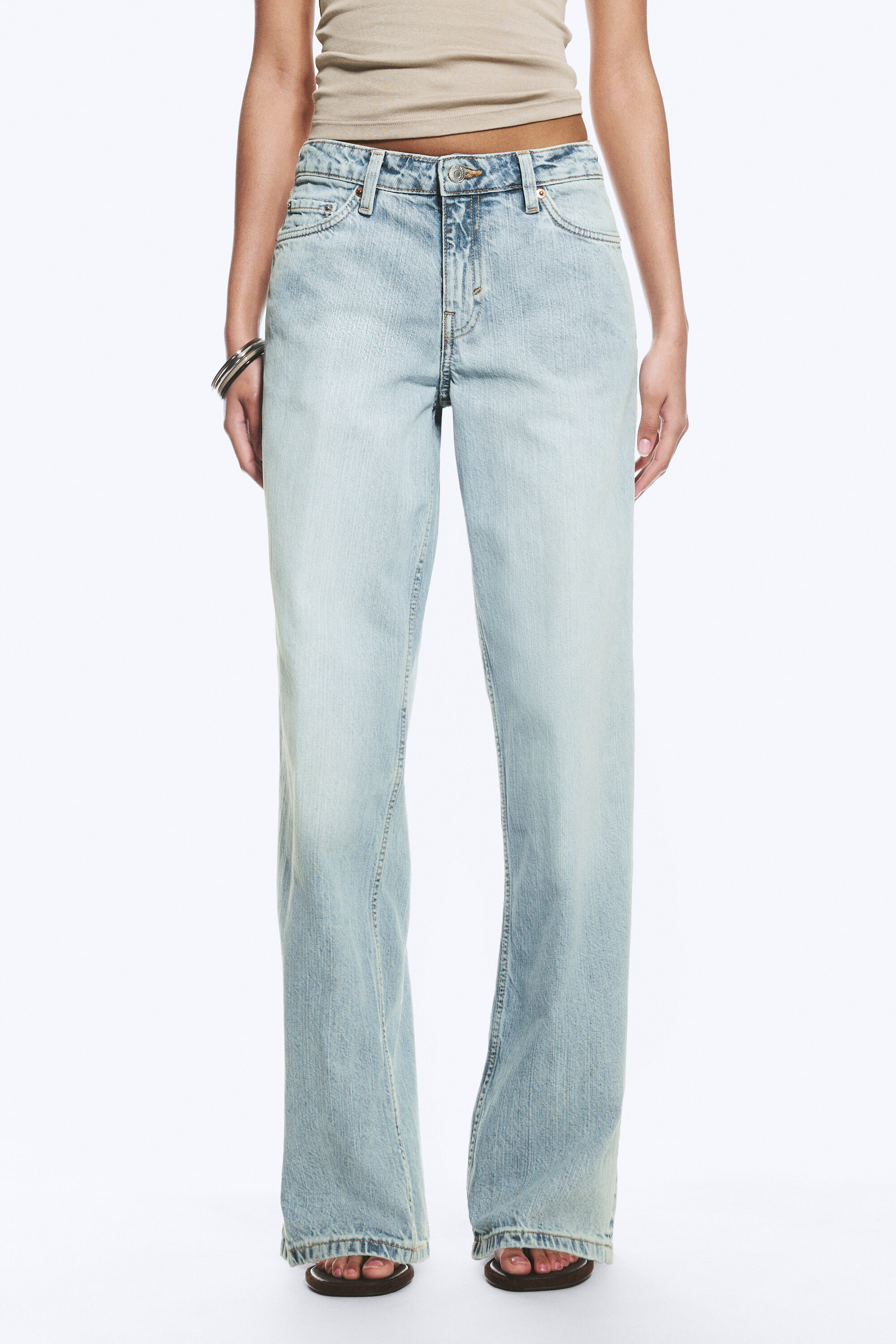 ample low rise loose wide jeans - Dream Blue - Light Blue | Weekday WW