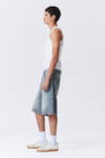 Blue Stream - Medium Blue - Astro Denim Loose Baggy Shorts - 4