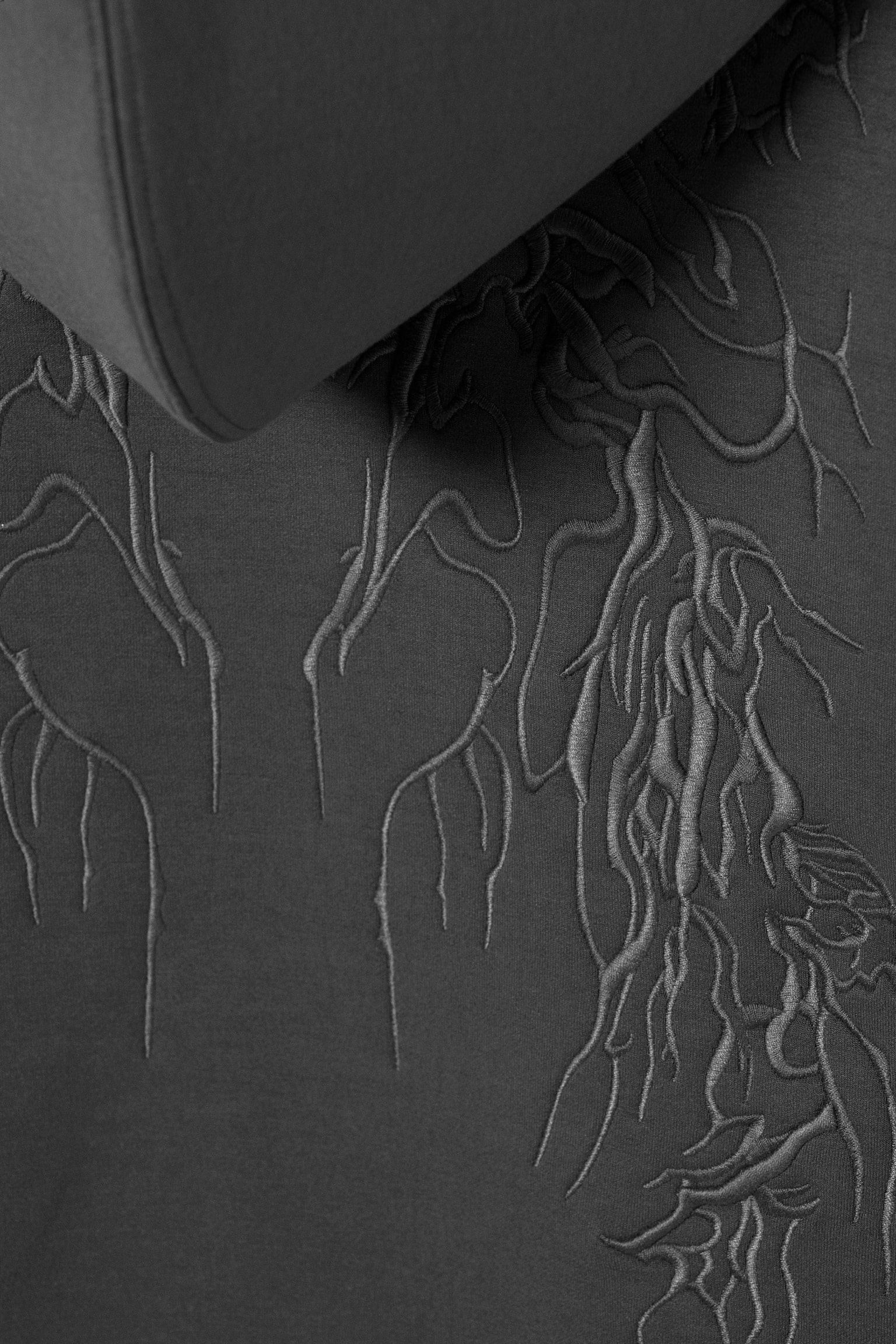 Simon Graphic Scuba Zip Hoodie - Dark Grey - Embroidered - 3