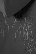 Dunkelgrau - Bestickt - Graphischer Zip-Hoodie Simon aus Scuba-Stoff - 6